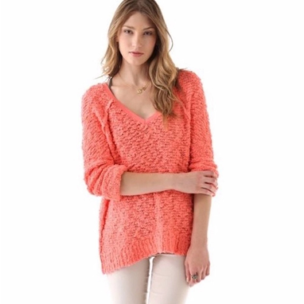 Free People Songbird‎ chunky pullover popcorn  boucle’ sweater S